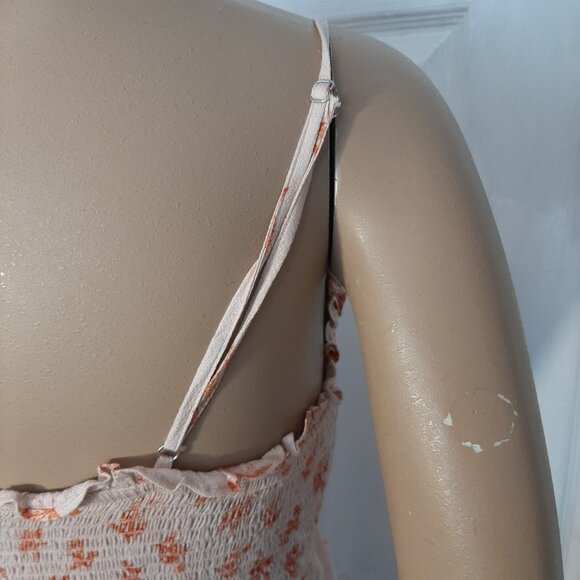 FOREVER 21 Pink Floral Fitted Sweetheart Sleeveless Smocked Mini Dress - Size XS - Picture 6 of 11